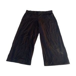 Eileen Fisher Black Wide-Leg Ankle Crepe Soft Stretch Pants Women’s Large
